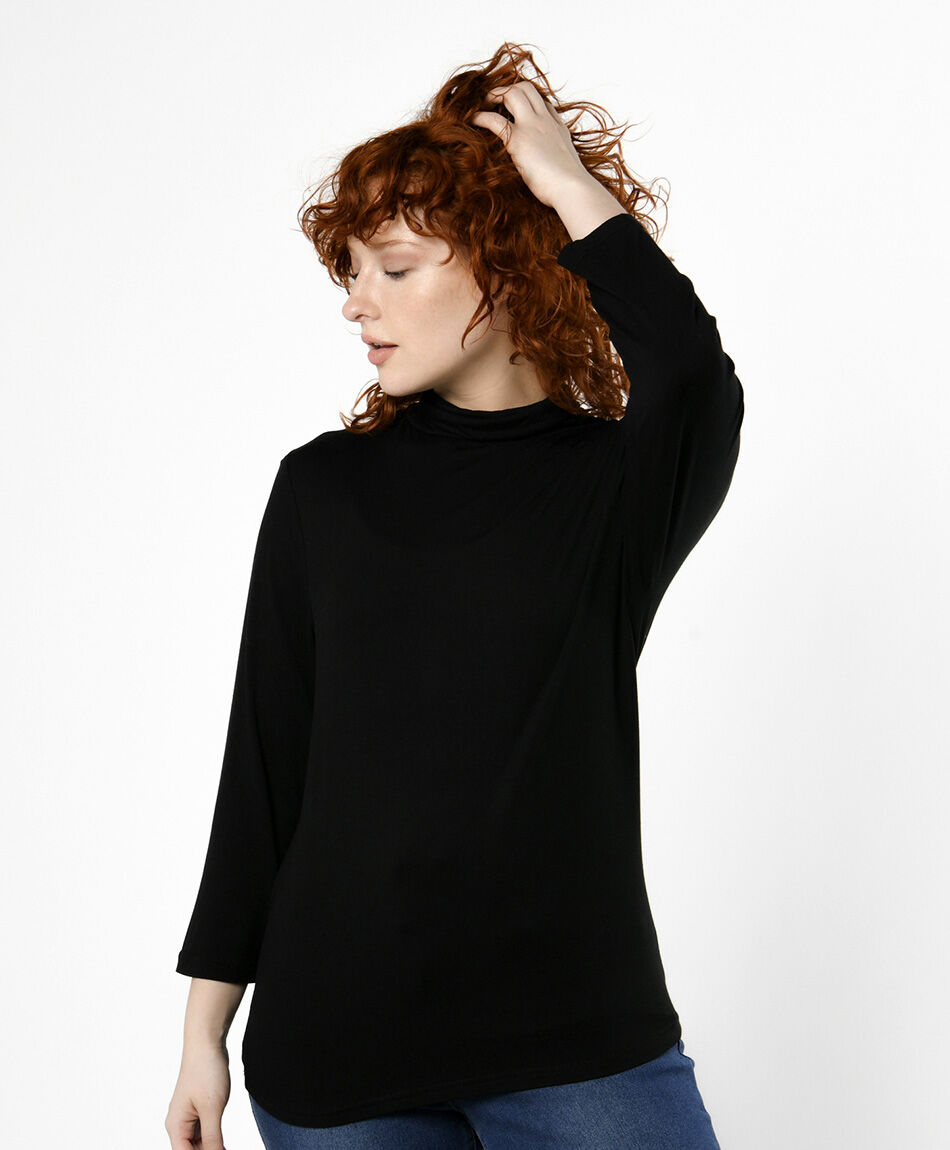 Remera mujer lisa cuello alto