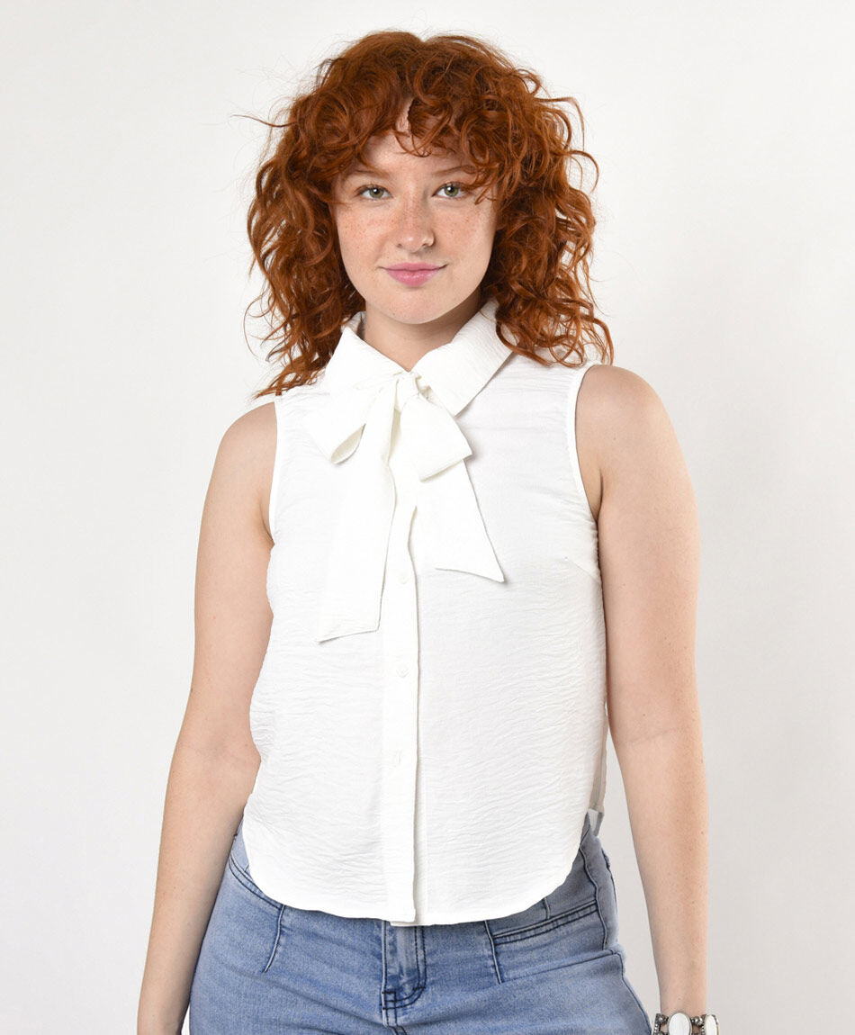Blusa mujer lazo en cuello