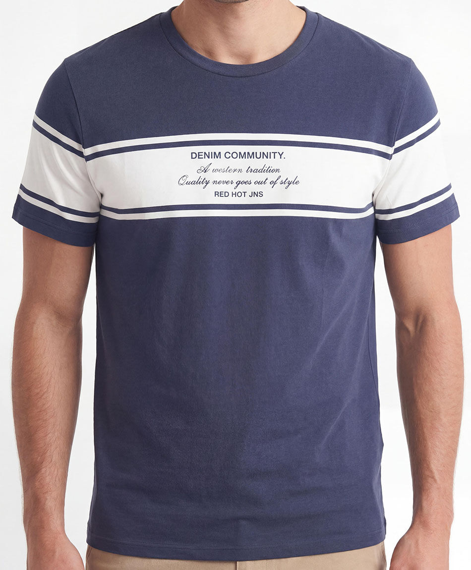Remera hombre franja denim community