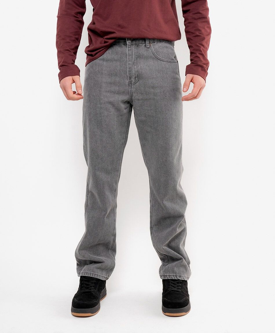 Jeans hombre gris recto