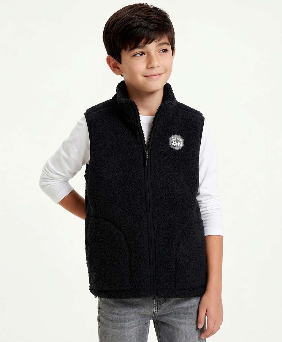 Buzo ni&ntilde;o vest chiporro negro