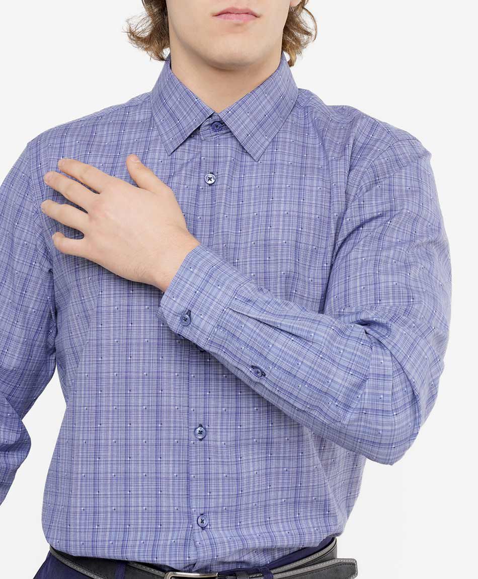 Camisa hombre manga larga dise&ntilde;o cuadros