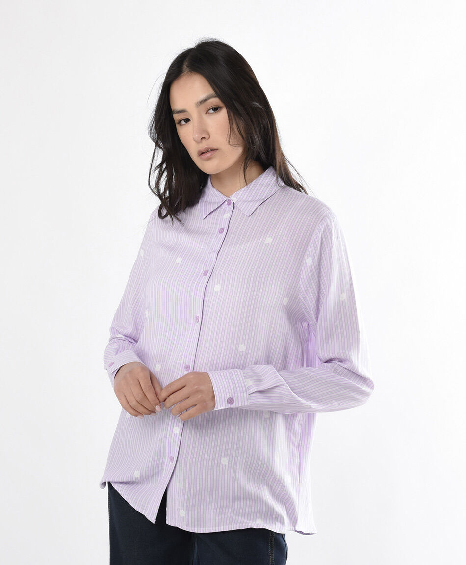 Camisa mujer l&iacute;neas flores