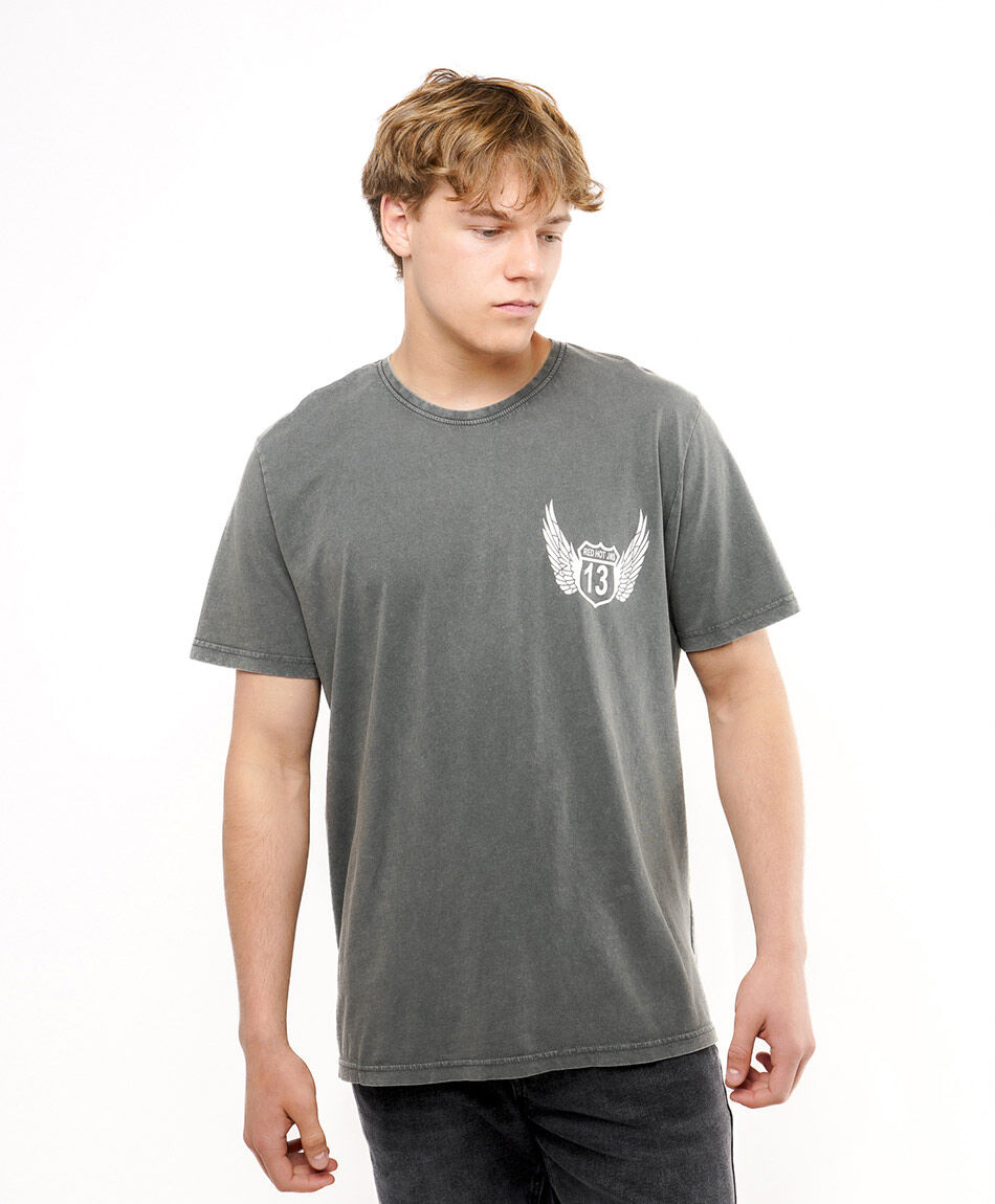 Remera hombre estampado doble los angeles