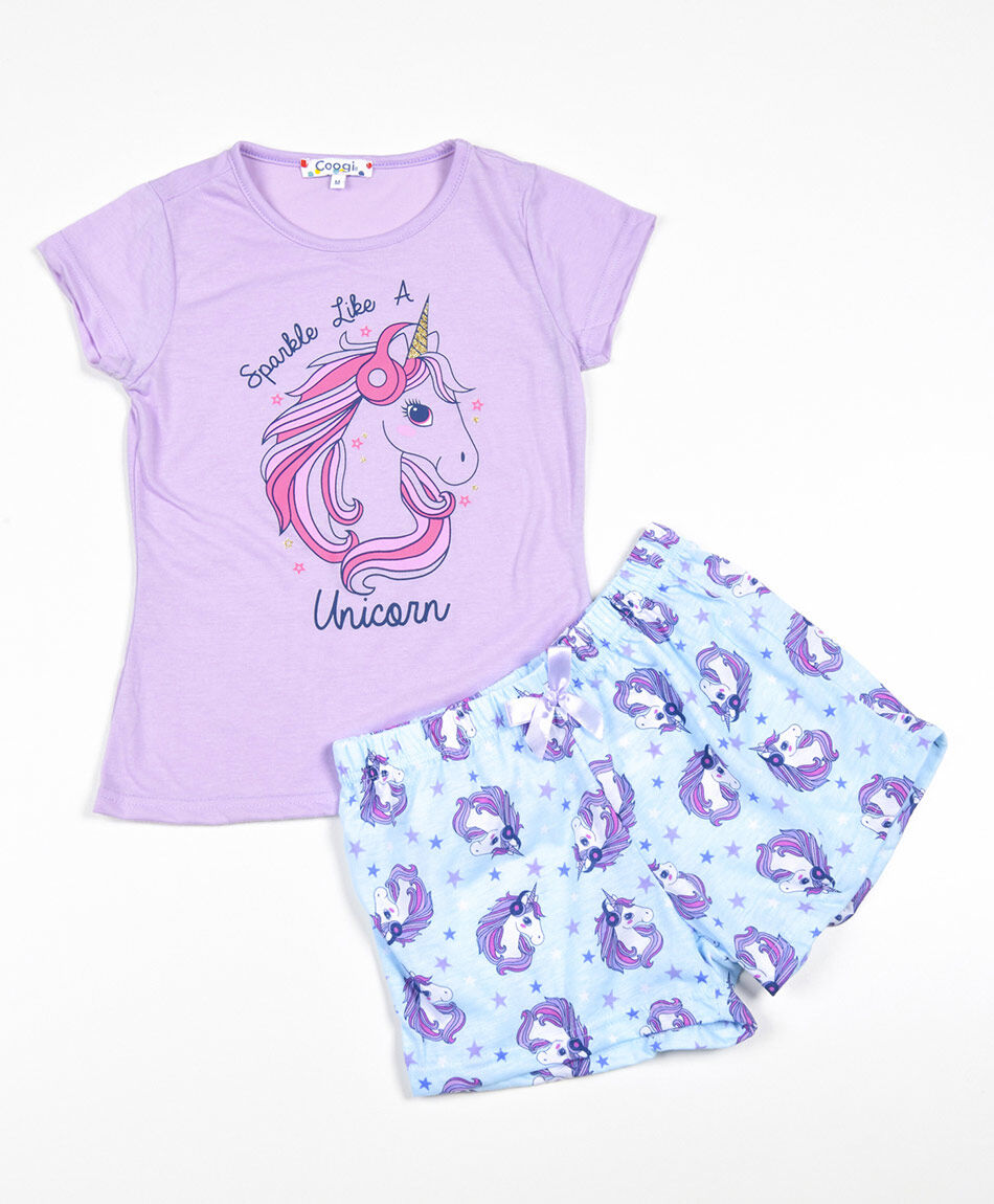 Pijama ni&ntilde;a unicornio short