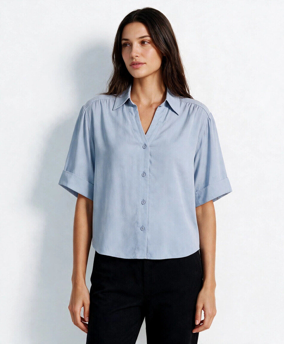 Blusa mujer camisera lisa