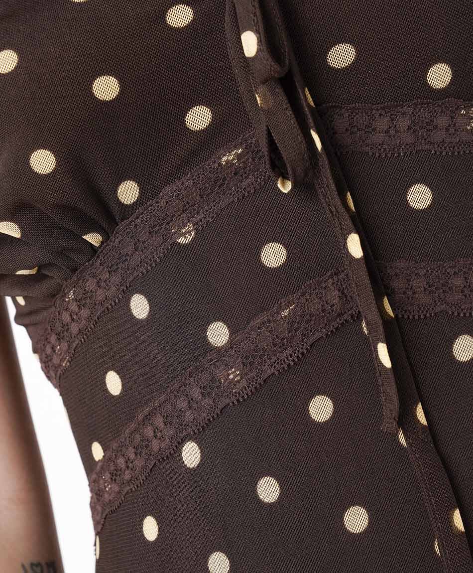 Vestido mujer puntos chocolate