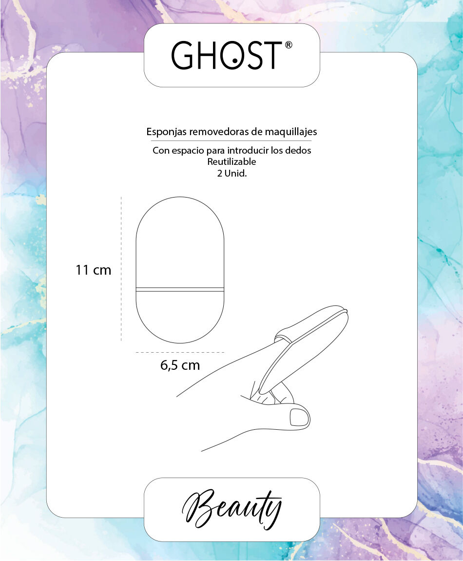 Set 2 esponjas removedoras de maquillaje