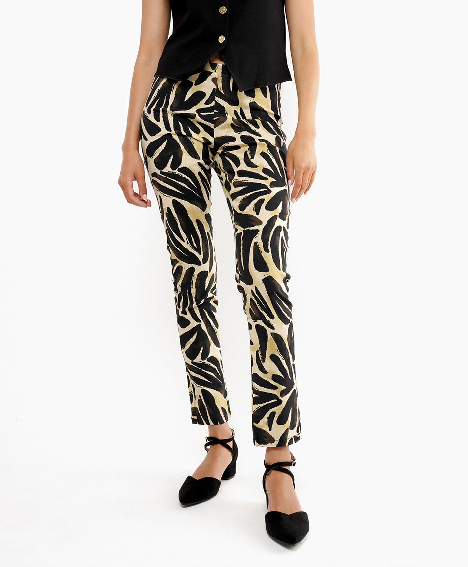 Pantal&oacute;n mujer estampado brown