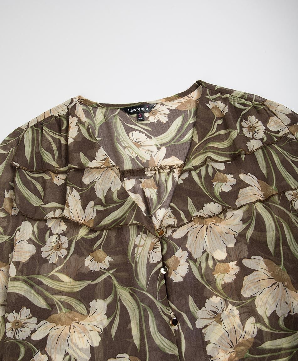 Camisa mujer chiffon flores