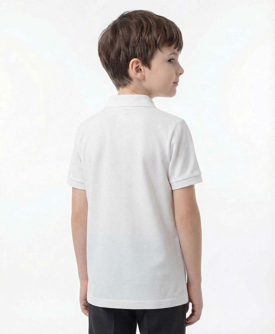 Remera escolar cuello polo blanca