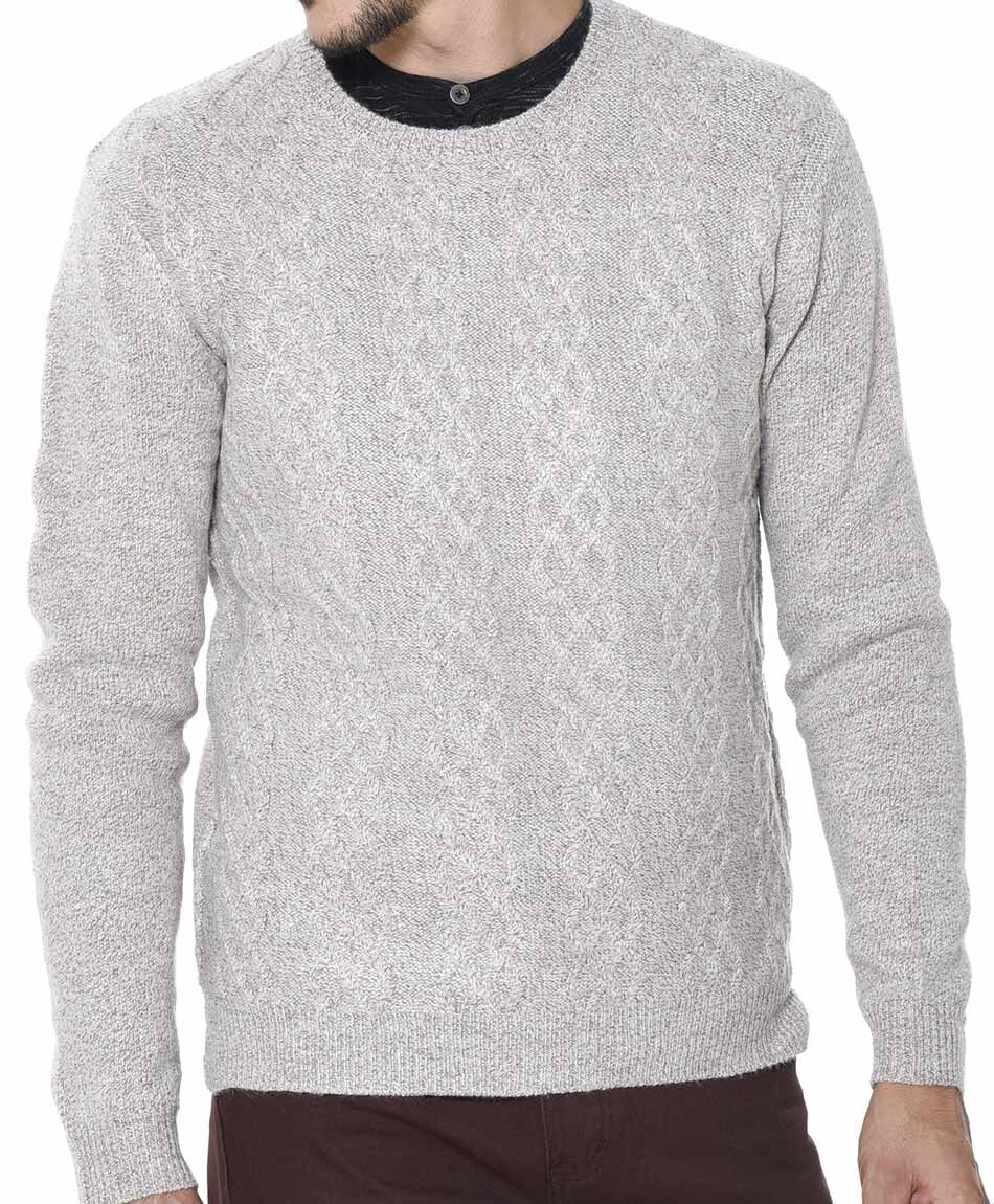 Sweater cuello redondo melange