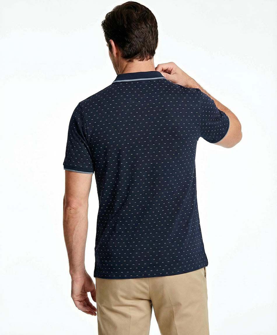 Remera hombre cuello polo azul navy