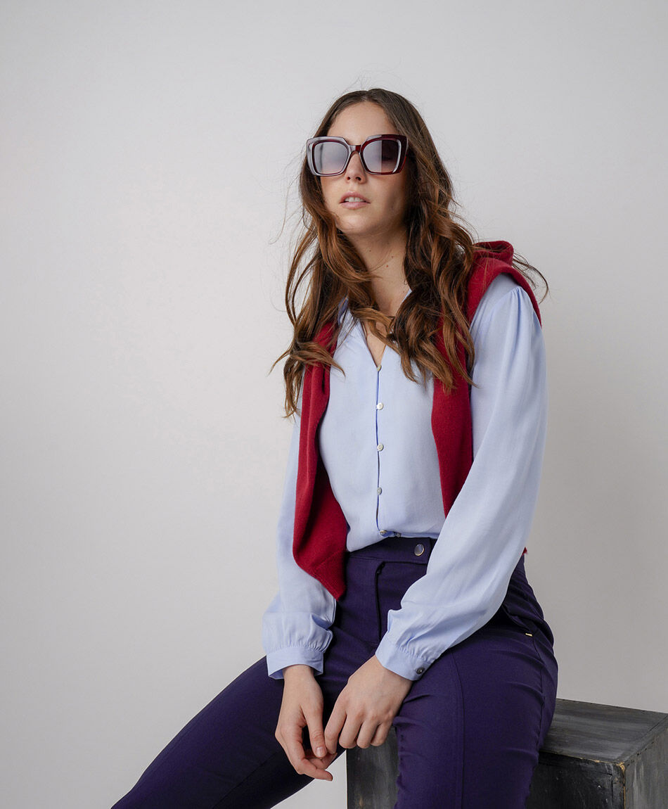 Camisa mujer camisera lisa