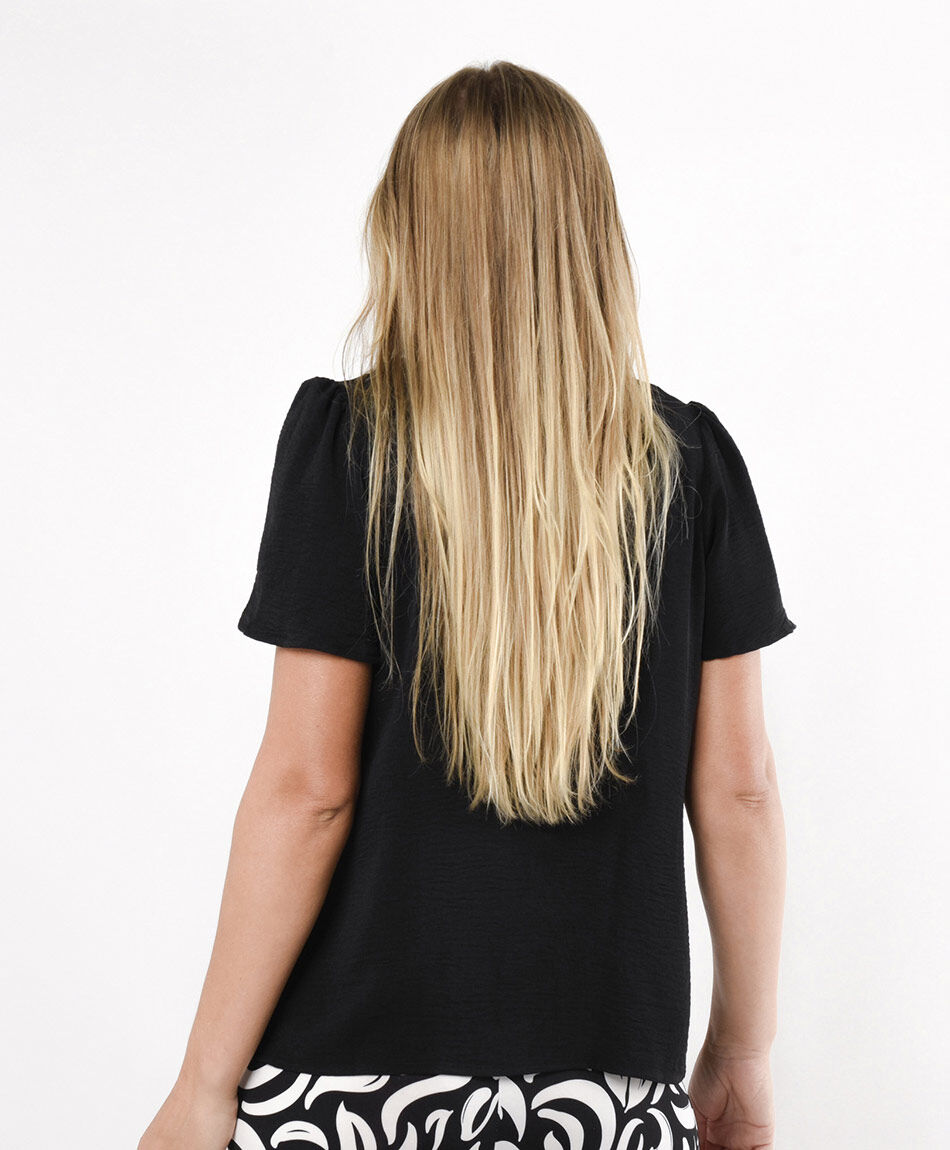 Camisa mujer manga vuelo black