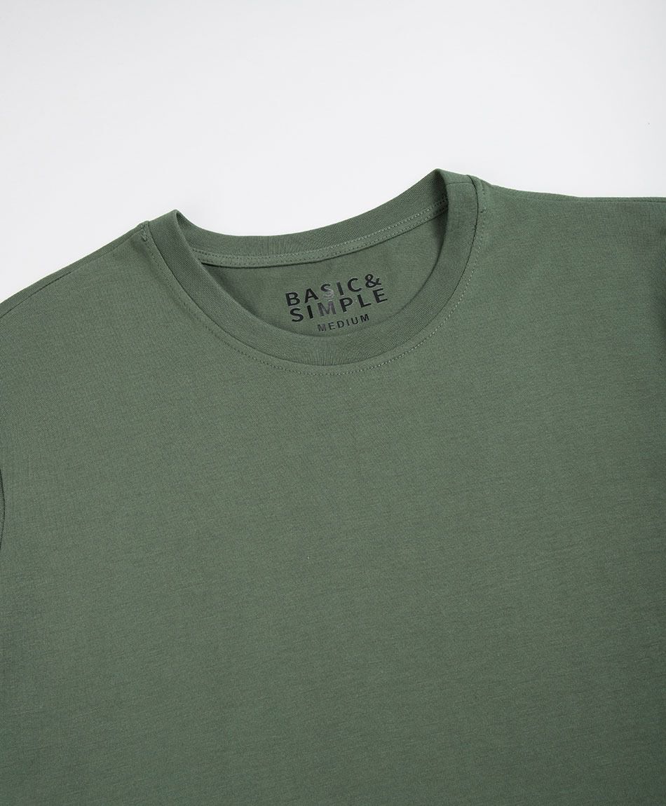 Remera hombre parche manga lisa