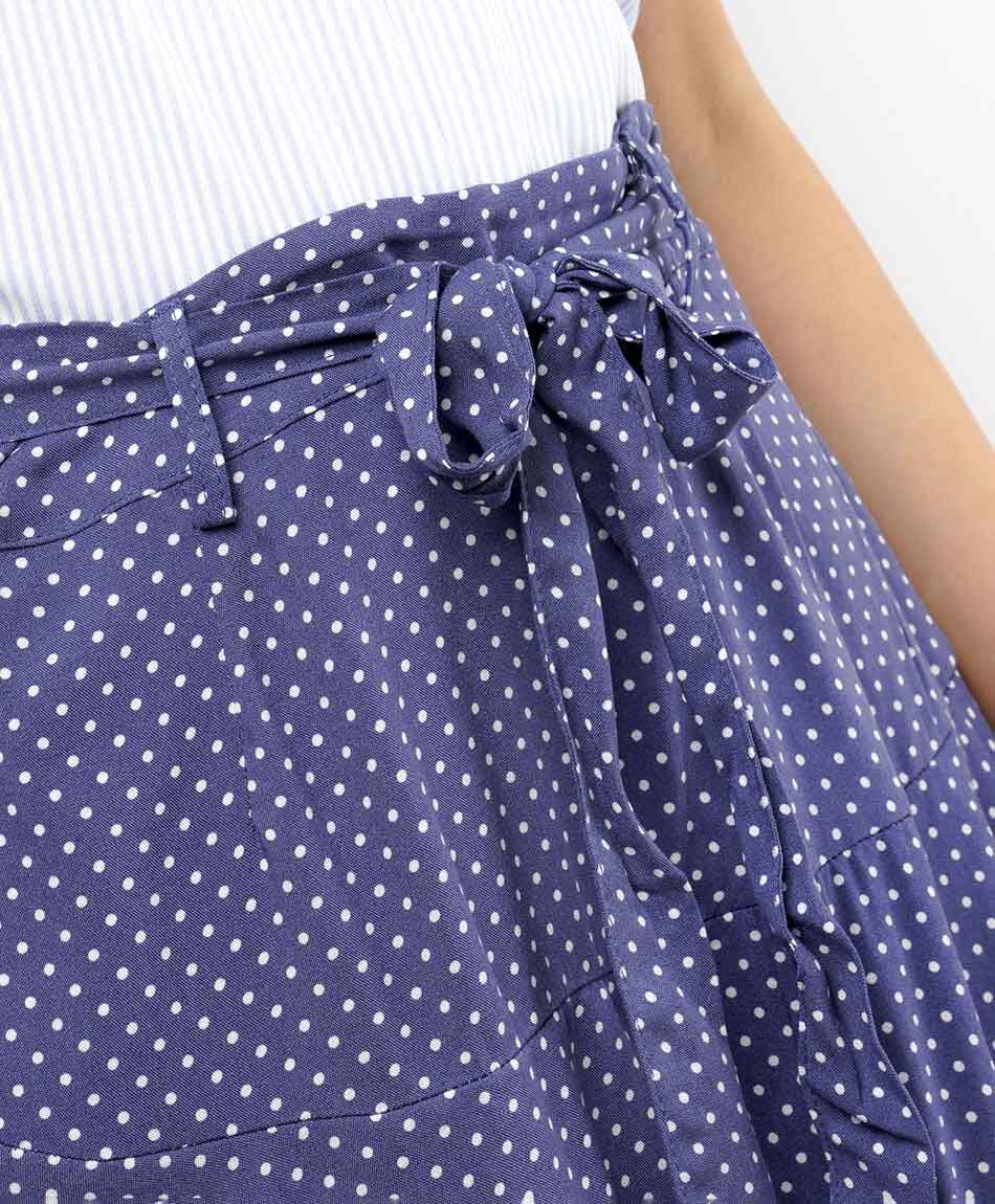 Mini pollera mujer short puntos