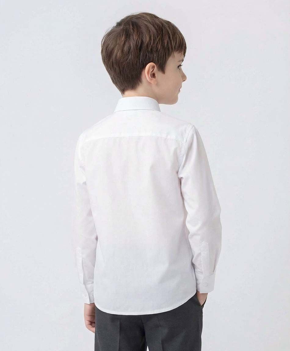 Camisa escolar blanca lisa bolsillo