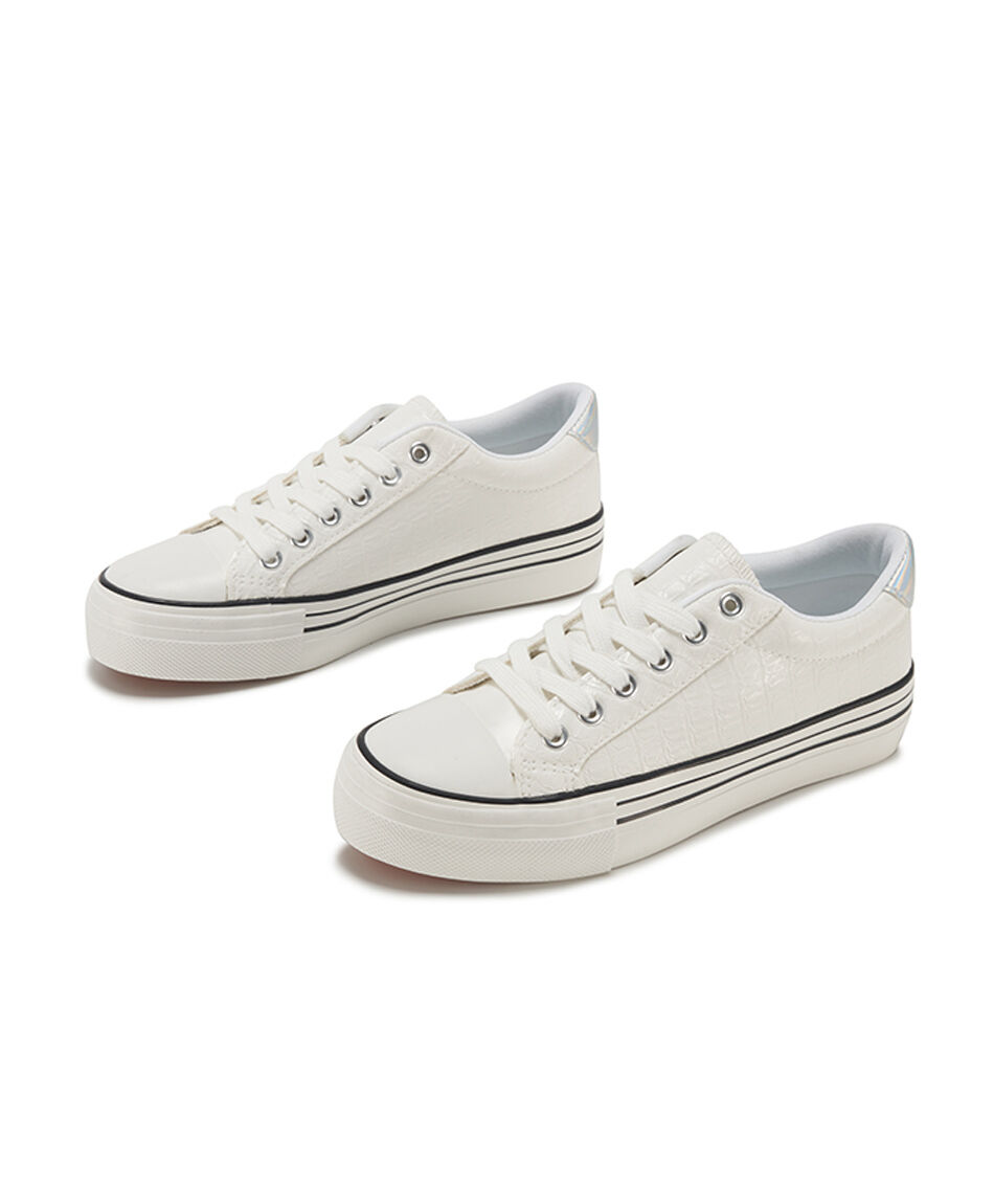 Zapatilla mujer textura blanca