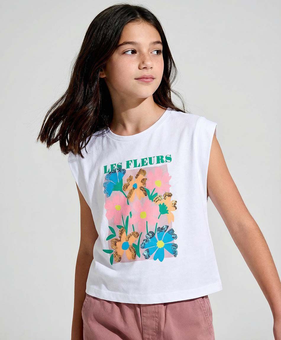 Remera ni&ntilde;a flores