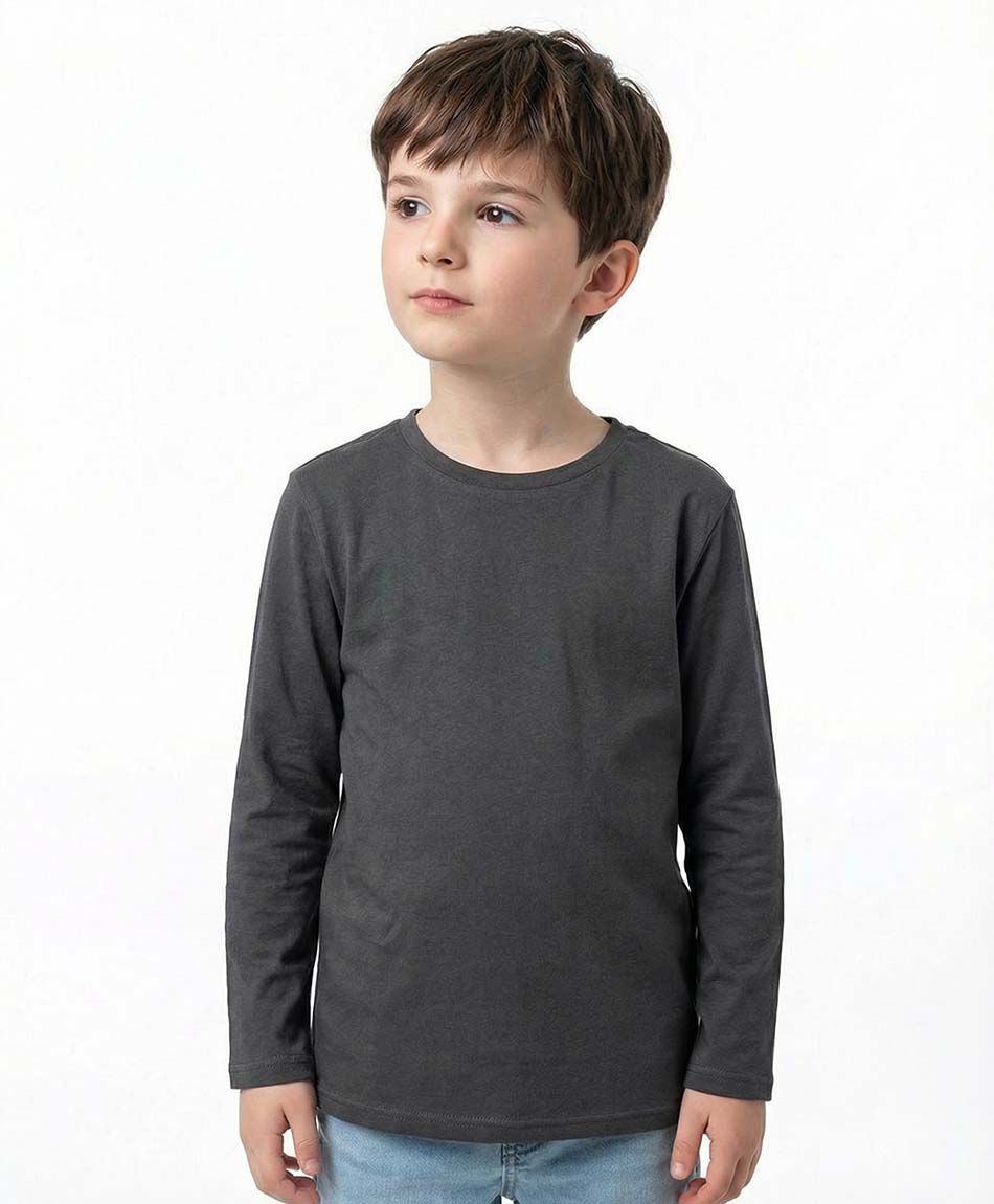 Remera ni&ntilde;o b&aacute;sica manga larga