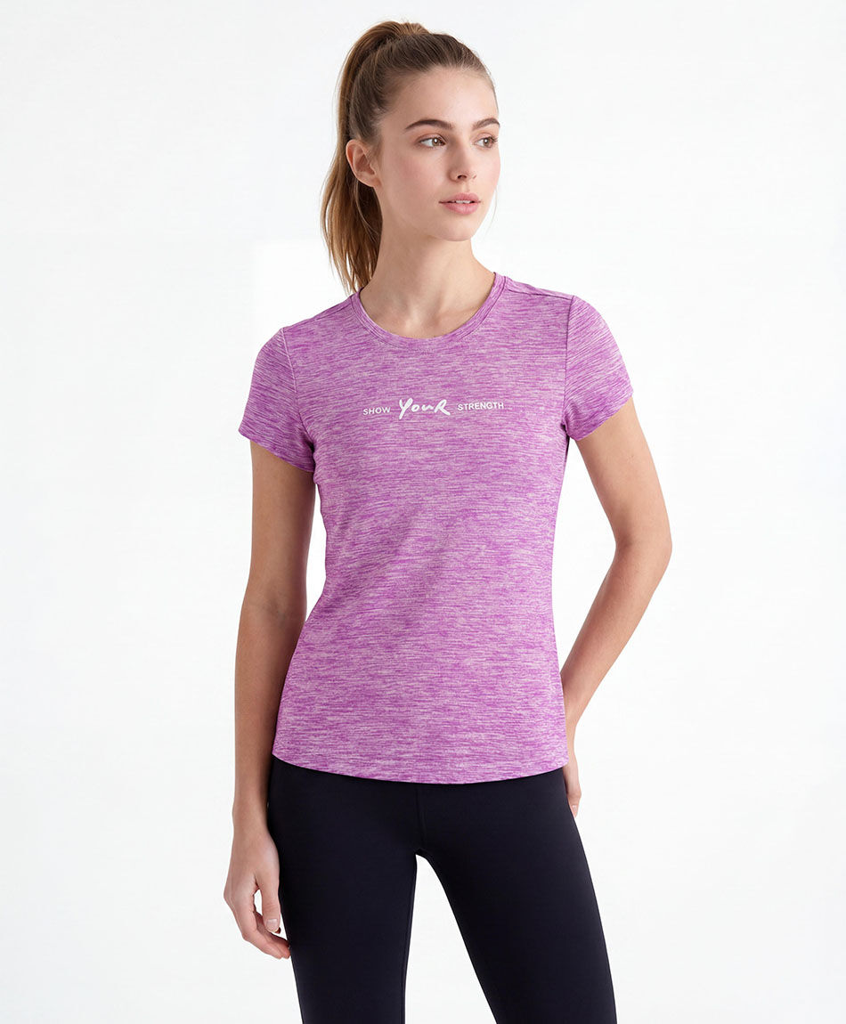 Remera deportiva mujer frase melange