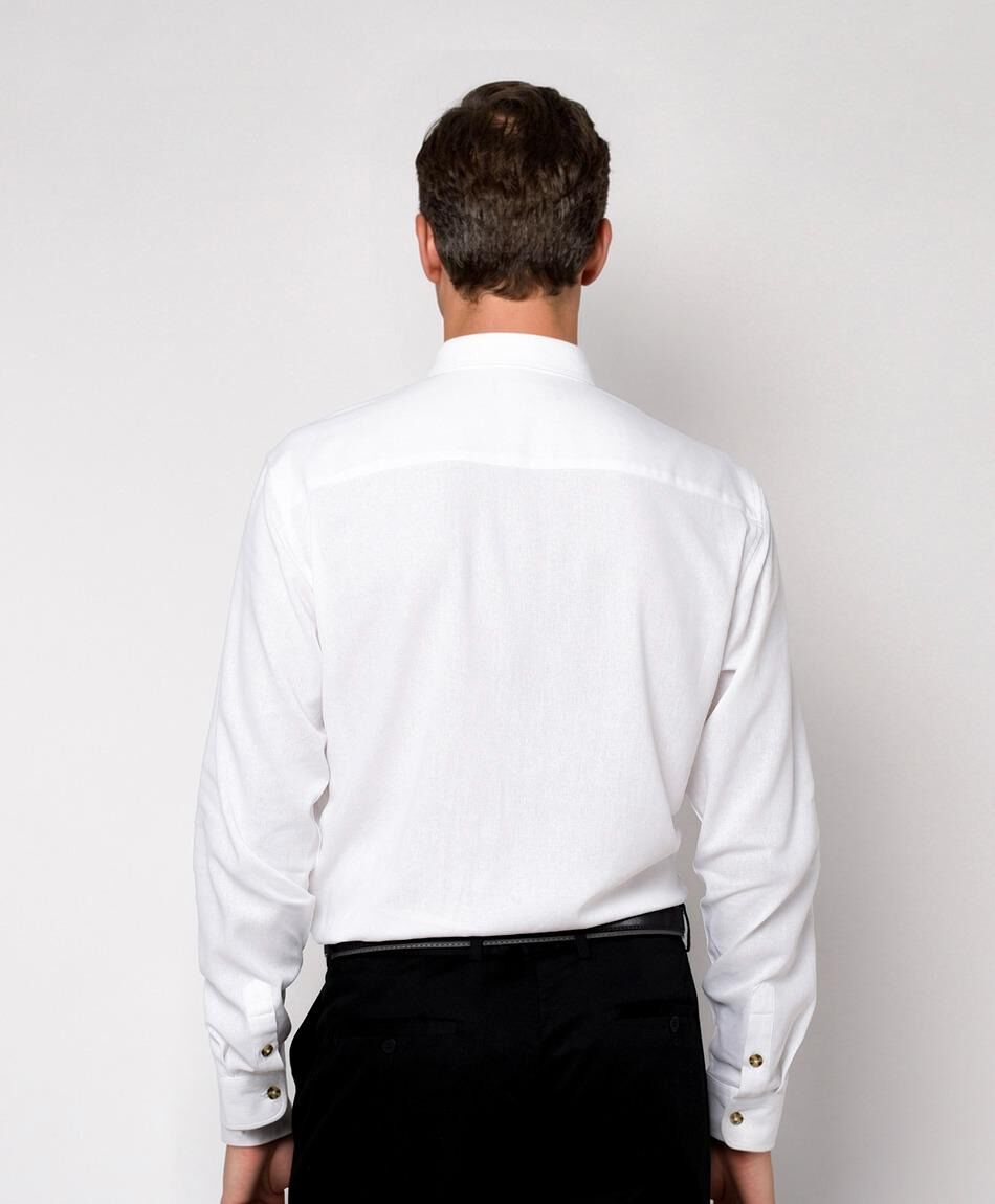 Camisa hombre lino blanca