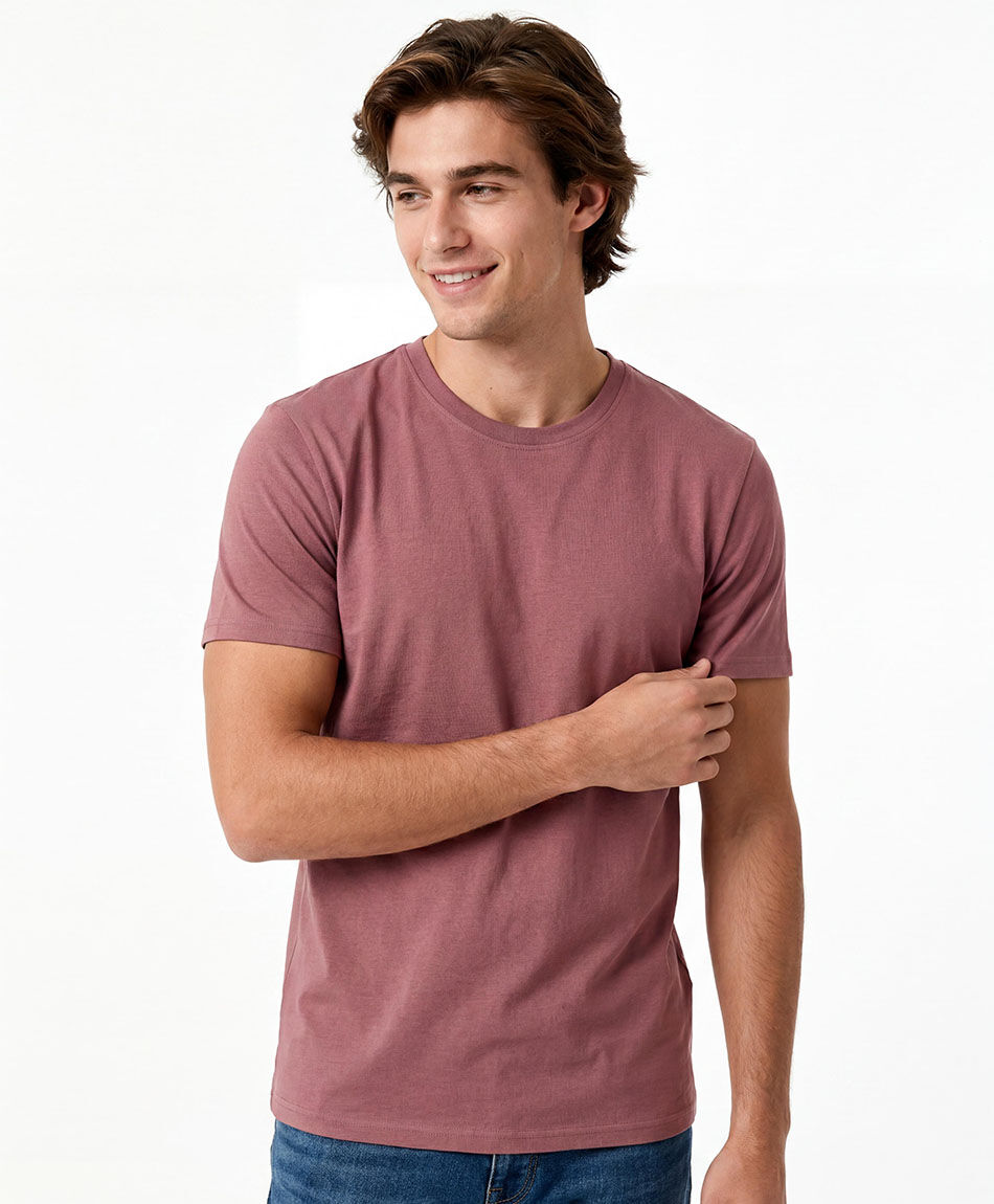 Remera hombre parche manga lisa