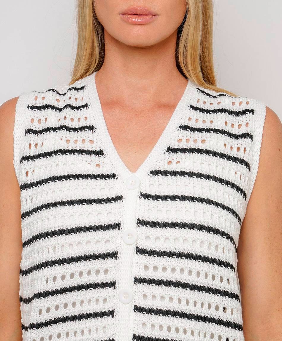 Cardigan mujer calado l&iacute;neas