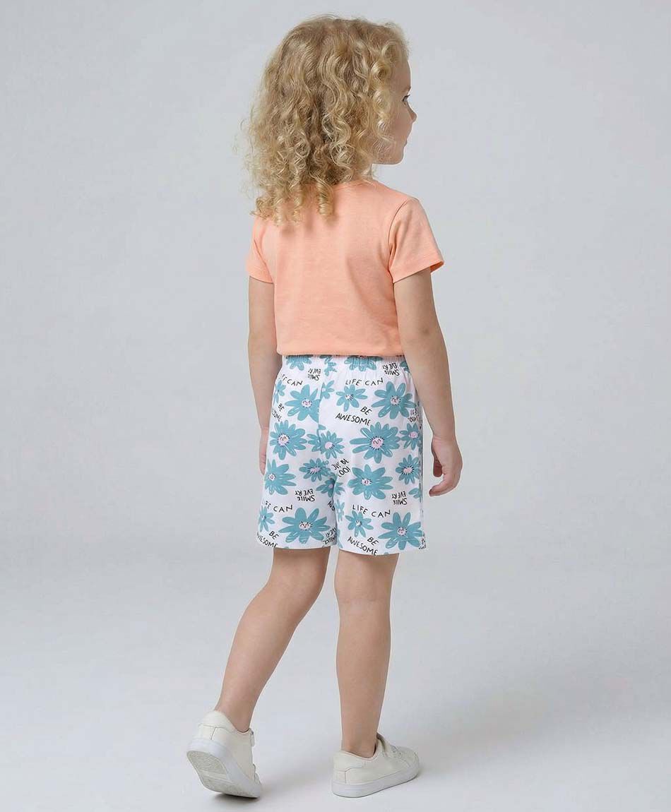 Short ni&ntilde;a biker floreado