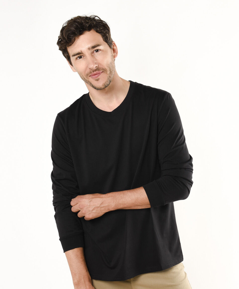 Remera hombre lisa manga larga