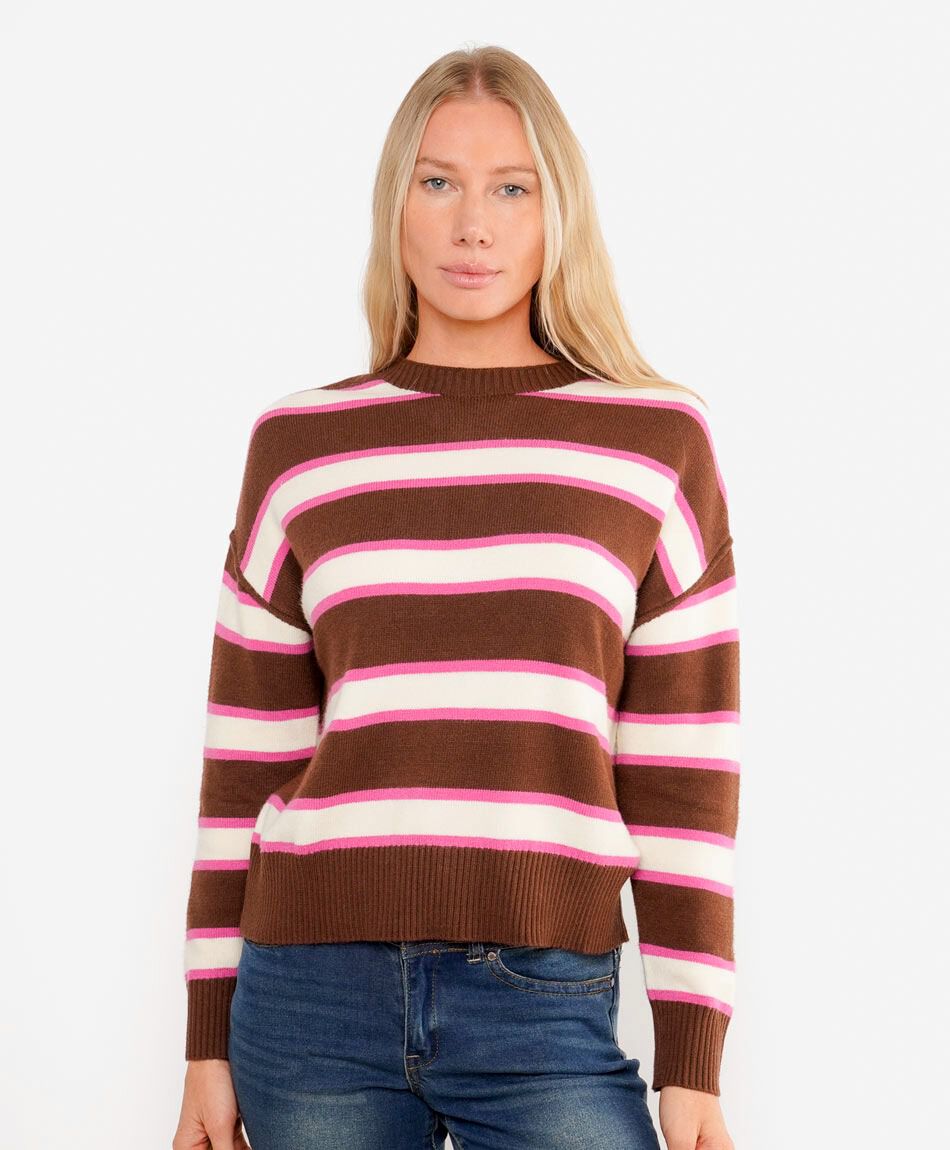 Sweater mujer rayas contraste