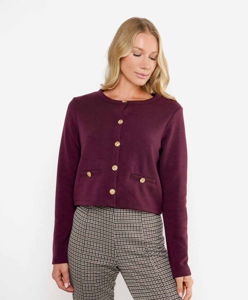 Campera mujer botones dorados