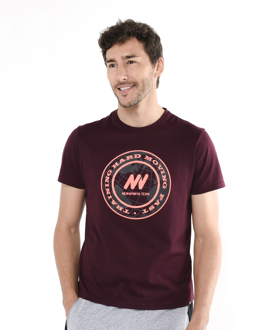 Remera deportiva hombre print mundo