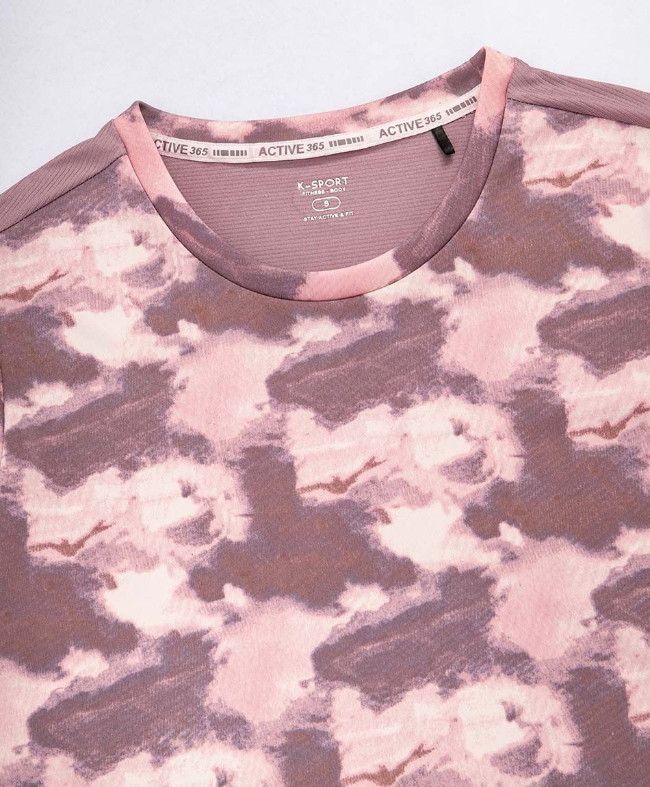 Remera deportiva mujer print abstracto