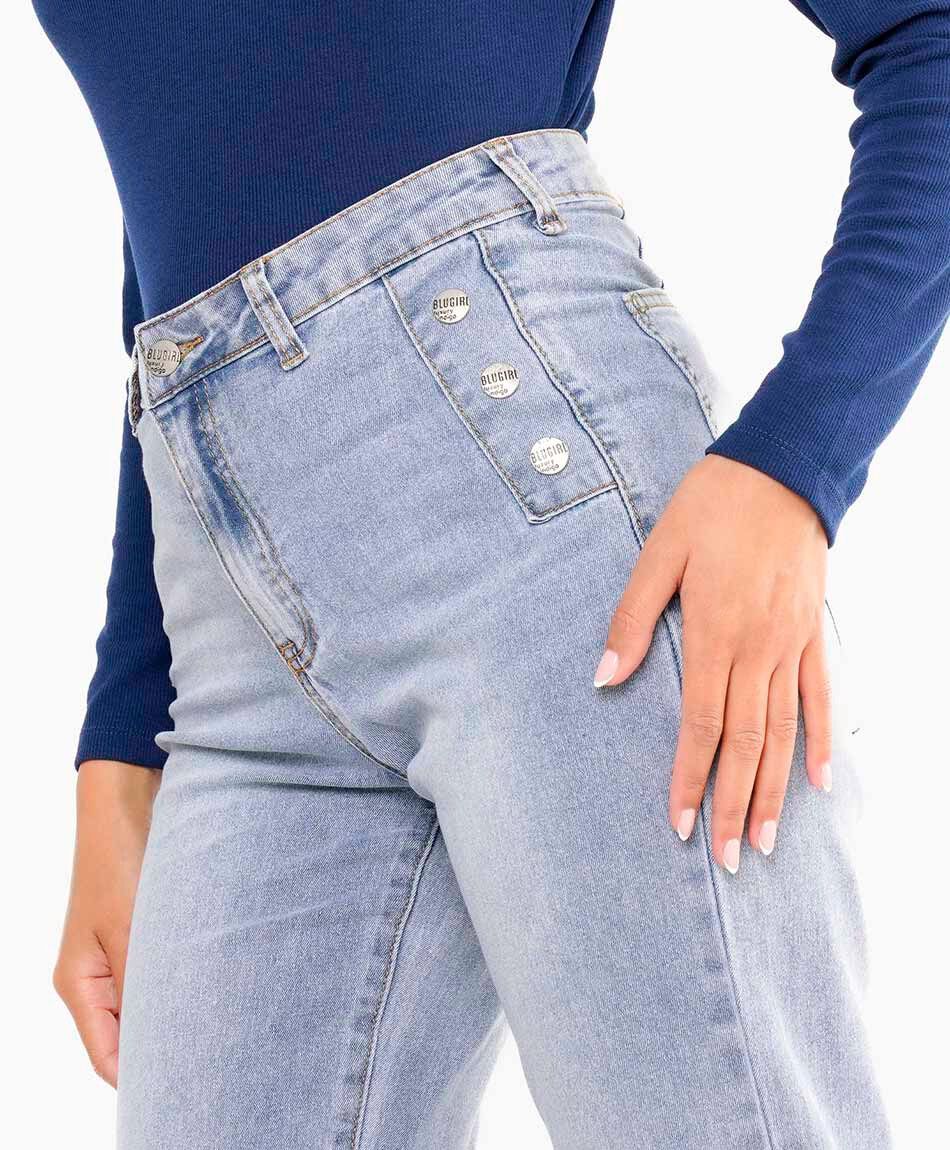 Jeans mujer palazzo bota blue