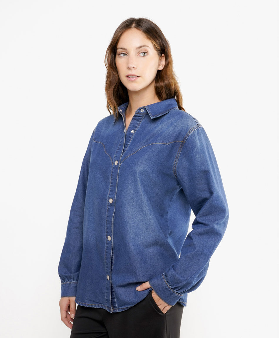 Blusa mujer denim soft blue