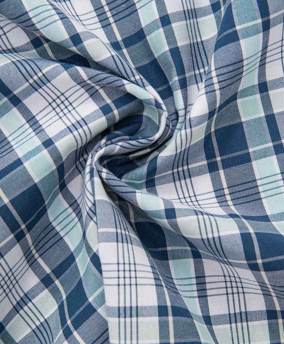 Camisa hombre cuadrill&eacute; azul