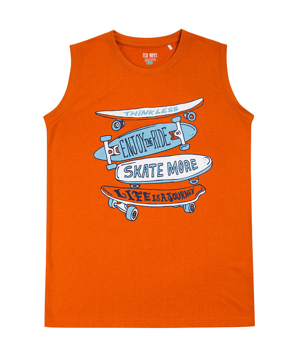 Remera ni&ntilde;o skate sin mangas