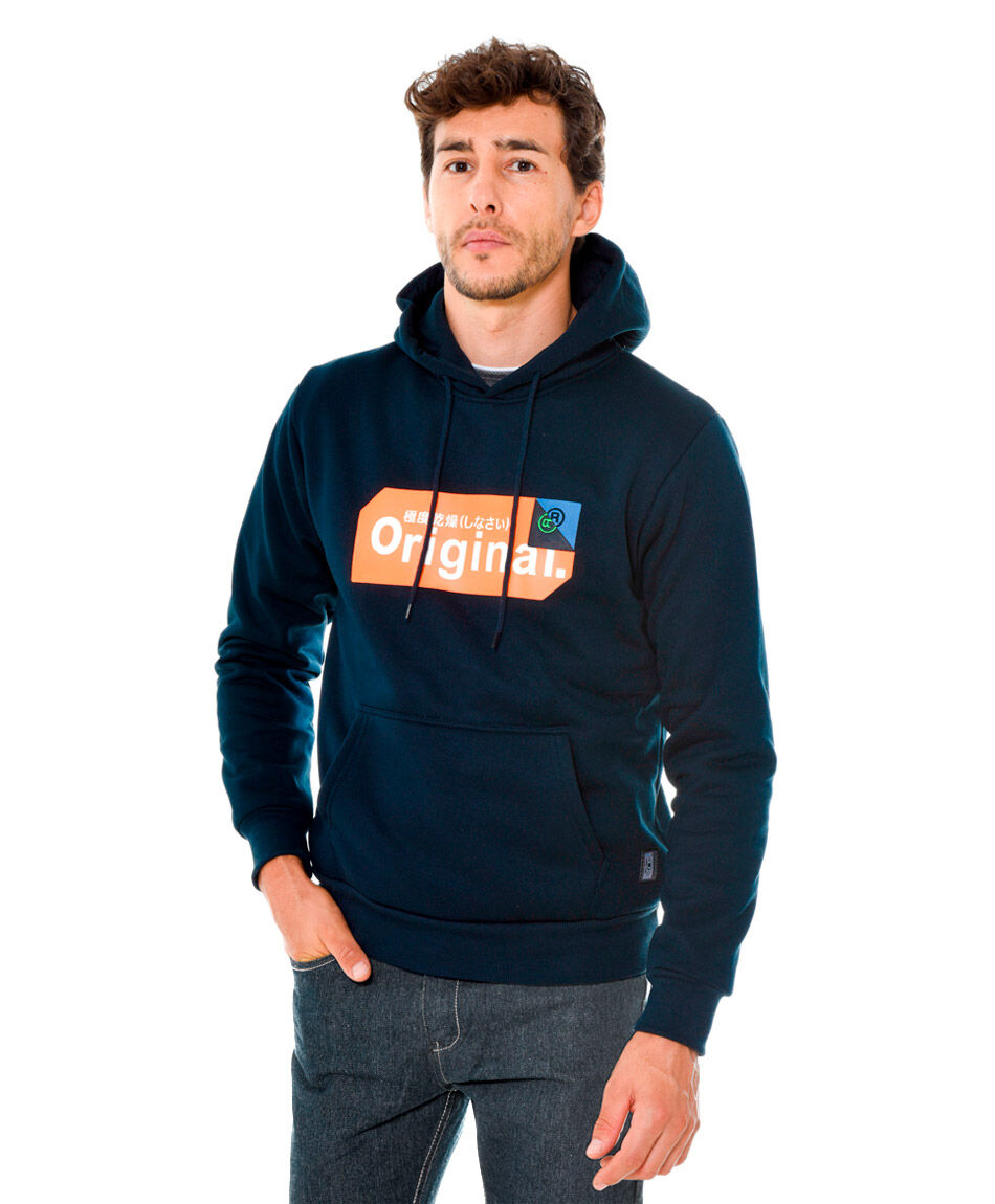 Poleron capucha print