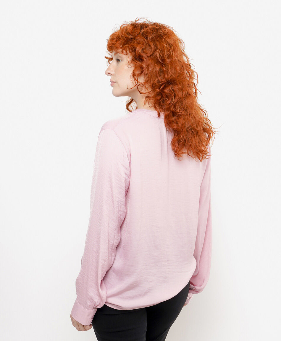Camisa mujer satinada rosada