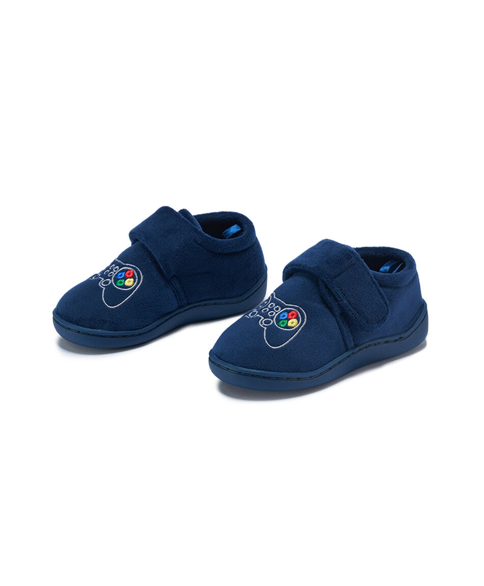 Pantufla ni&ntilde;o velcro gamer