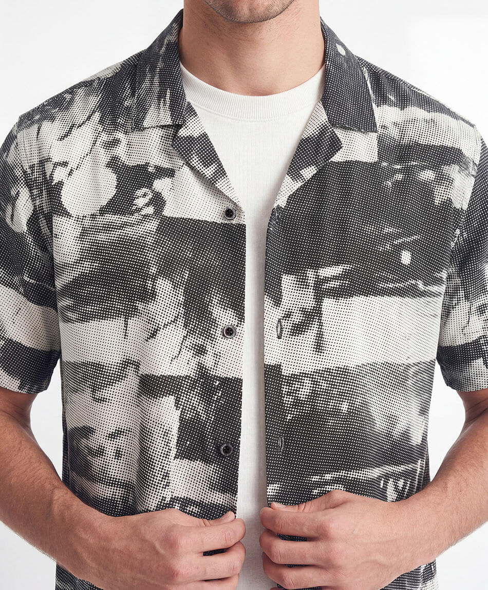 Camisa hombre print viscosa