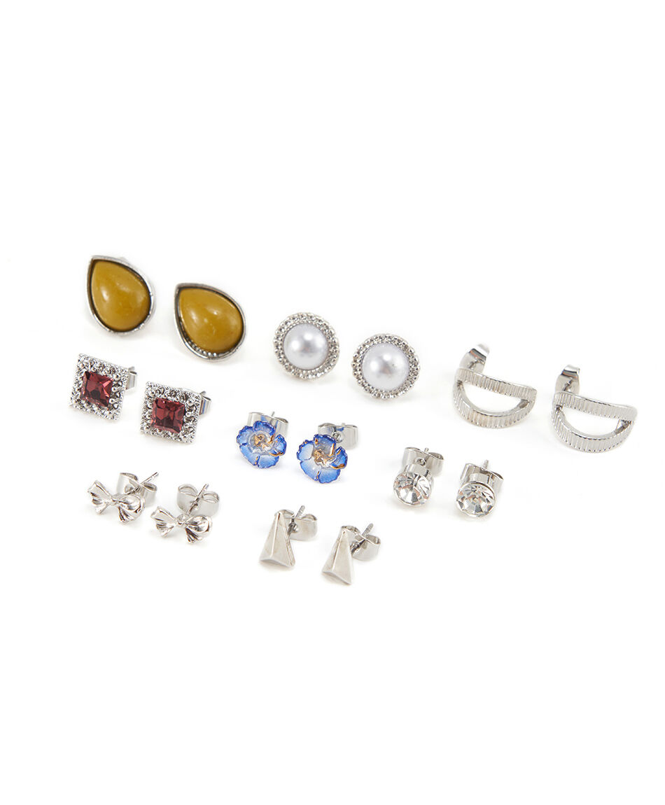 Set aros mujer mix silver