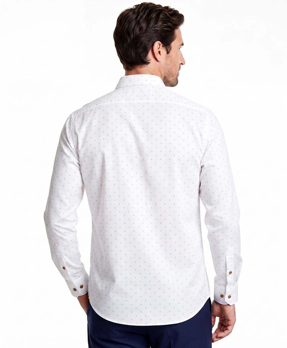 Camisa hombre manga larga puntos diminutos