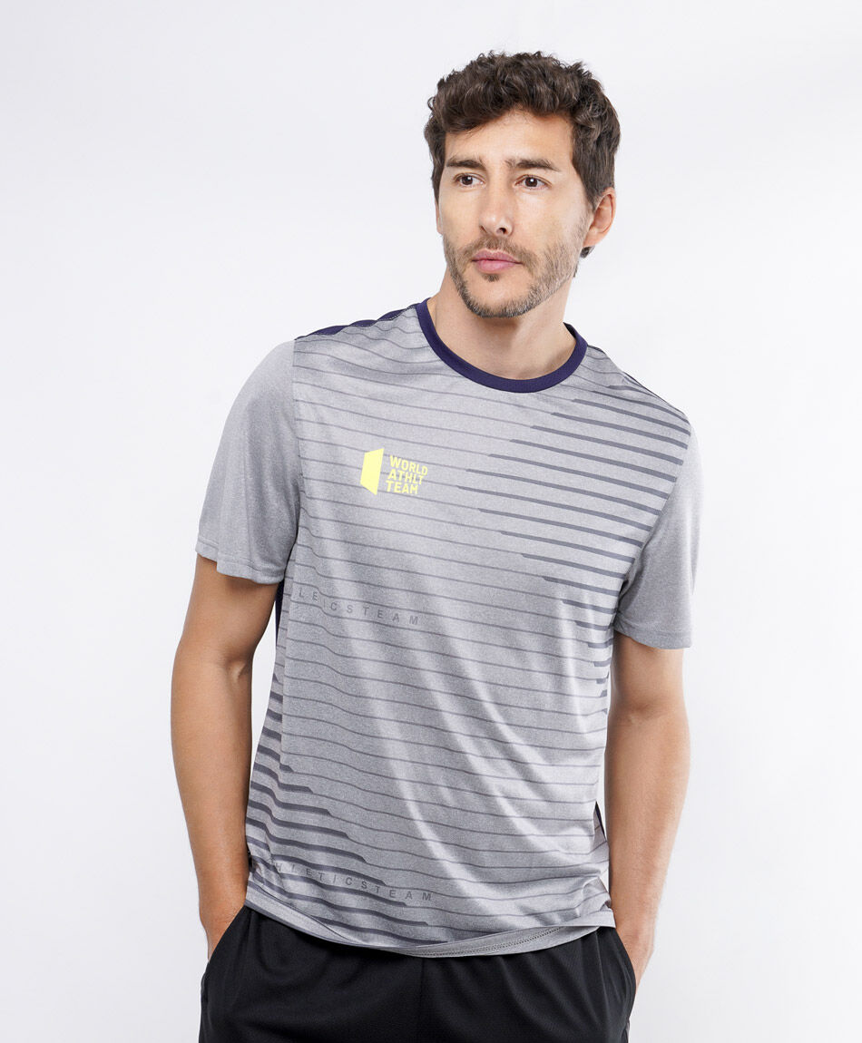 Remera deportiva hombre l&iacute;neas color
