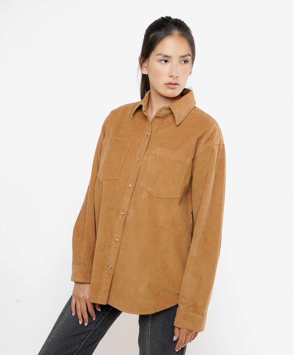 Campera mujer corderoy bolsillo