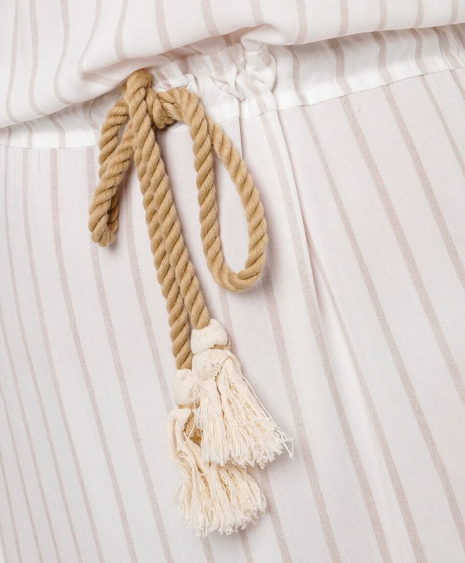 Vestido mujer rayas pretina cintura