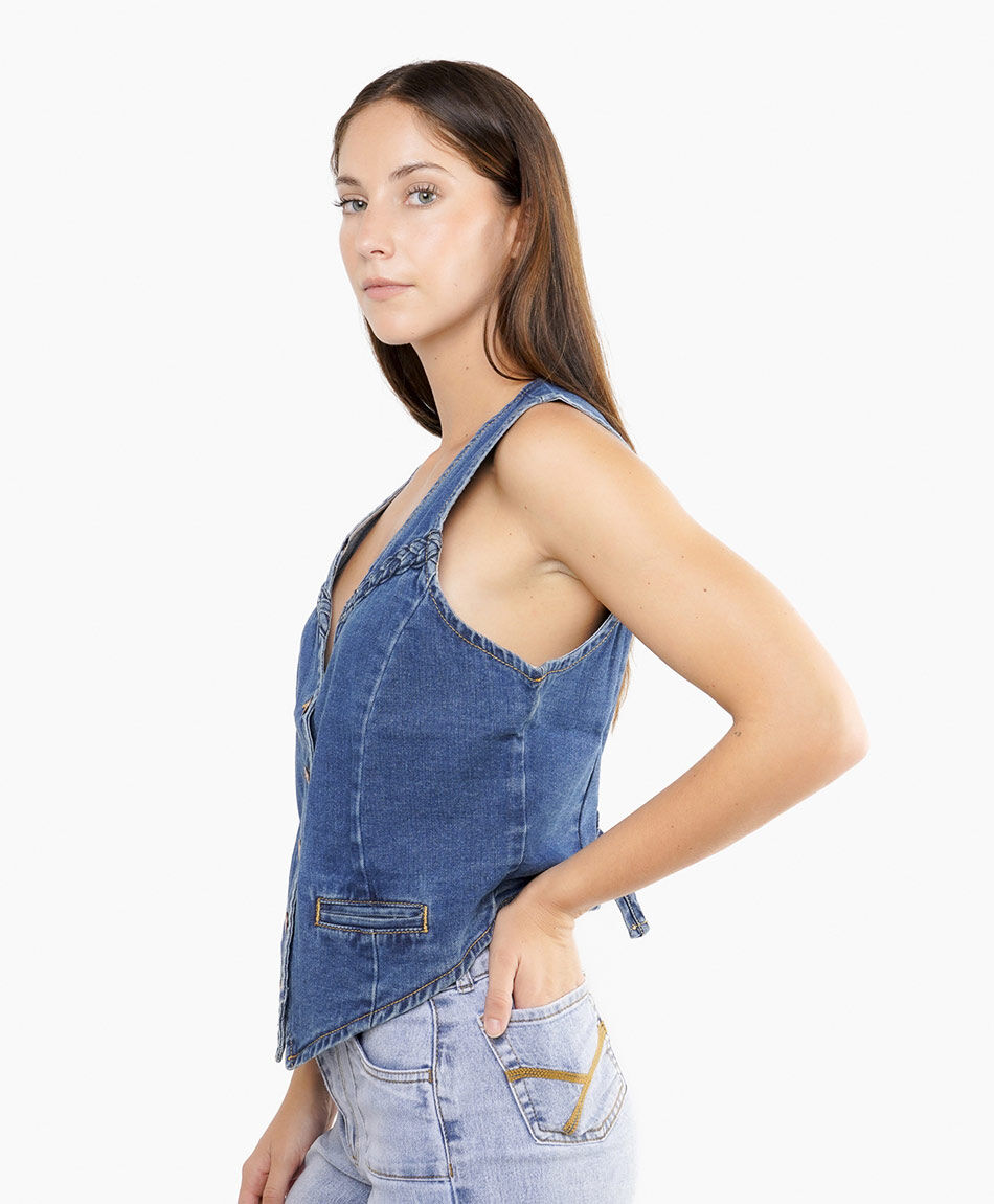 Vest mujer denim trenzas&nbsp;