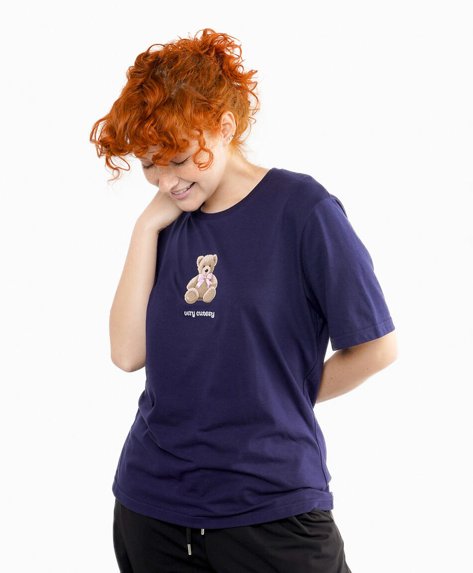 Remera mujer estampado oso blue